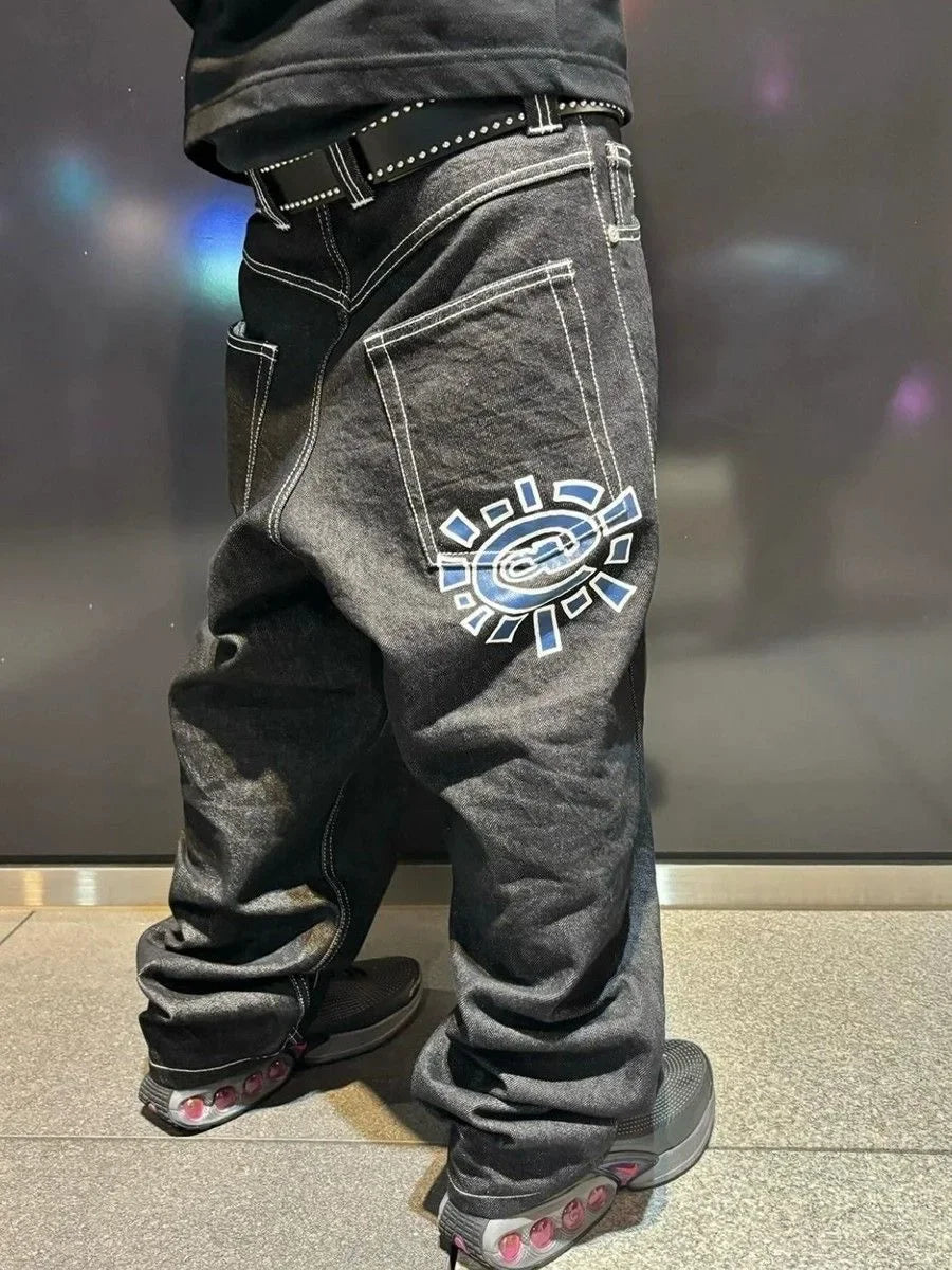 New Always Jeans High quality Printed Embroidery Straight Jeans Black Pants Men Jeans Printing Trend Street Wear AlwaysJeans Men