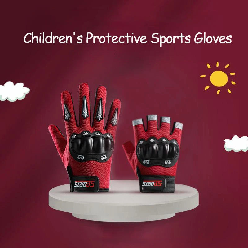Cycling Kids Gloves for Boys Girls Hard Shell Protective Gloves Sports Fitness Climbing Skateboarding Children Anti Slip Gloves