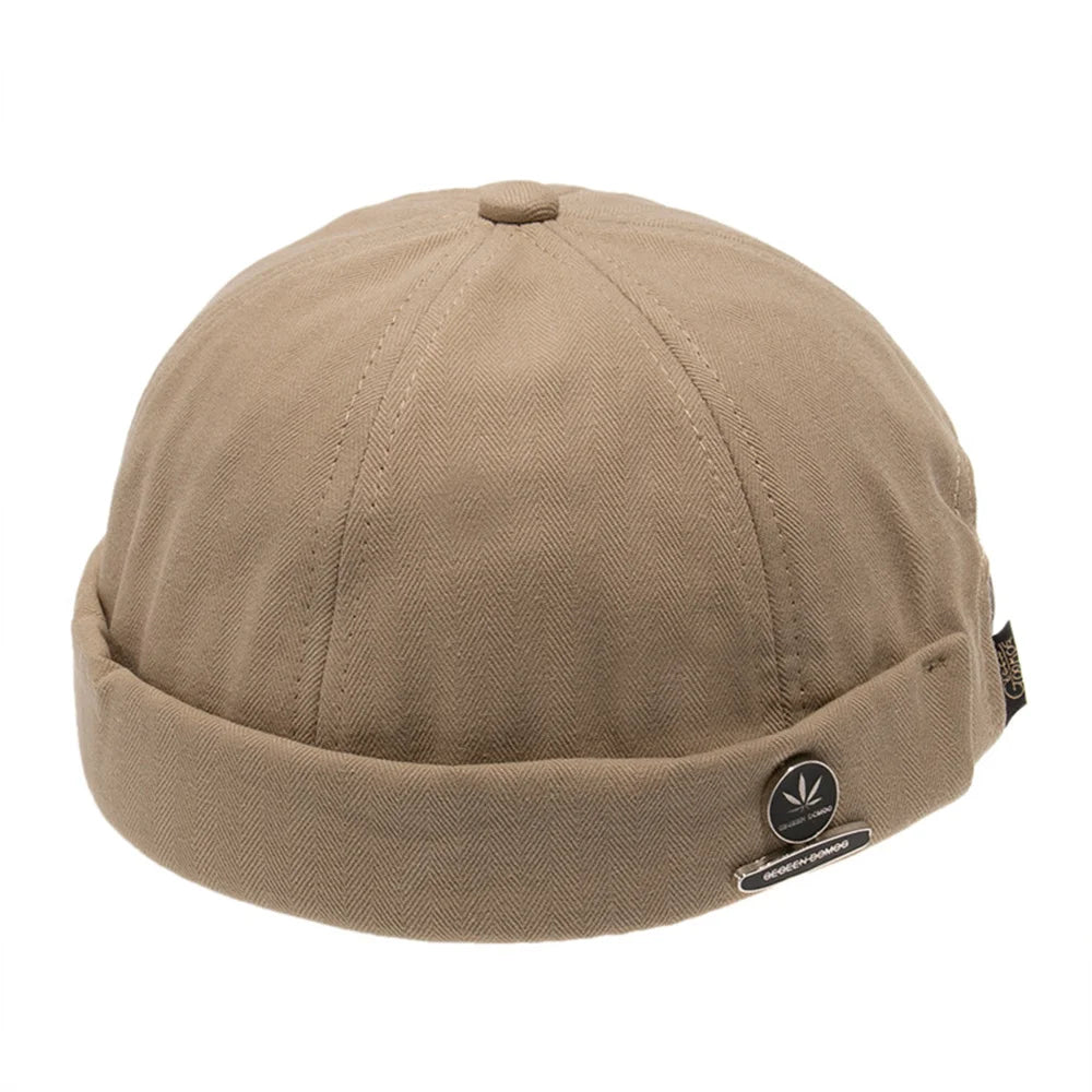 Unisex Corduroy Solid Color Brimless Caps for Men Women Streetwear Hip Hop Hats Retro Beanie Docker Caps Adjustable Dome Hats