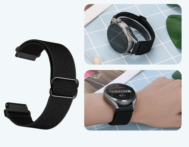 20mm/22mm Elastic Strap For Samsung Galaxy Watch 4 40mm/44mm/ Watch 5/ 5 Pro/Gear S3 Frontier/Gear S3 Classic/Watch 4 classic