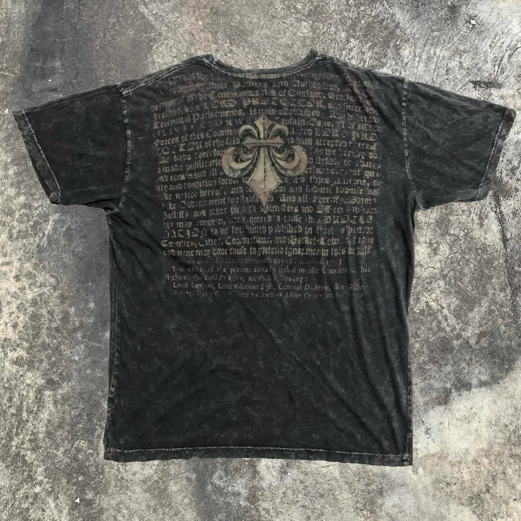 Hip Hop Multi-Element T-Shirt Mens American High Street Retro Loose Short-Sleeved Double-Sided Graffiti Printed Unisex Shirt