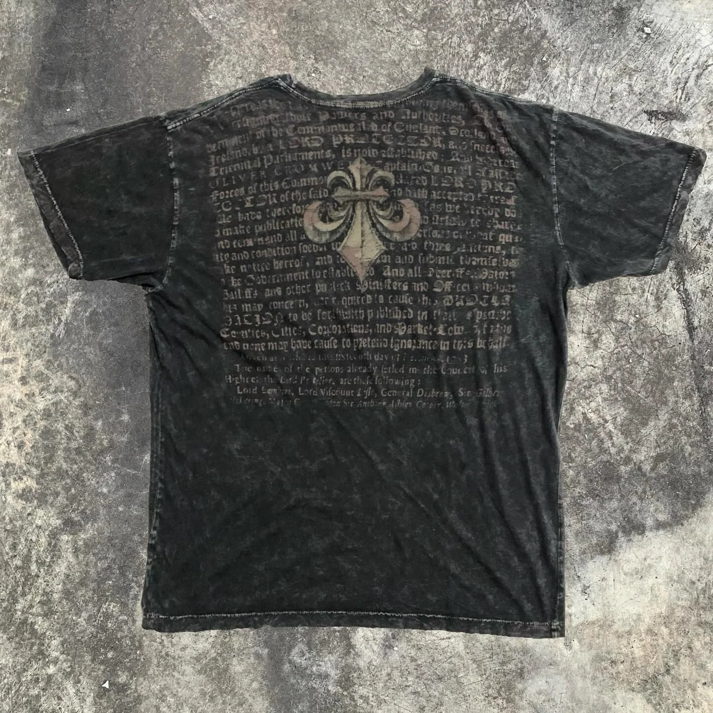 Hip Hop Multi-Element T-Shirt Mens American High Street Retro Loose Short-Sleeved Double-Sided Graffiti Printed Unisex Shirt