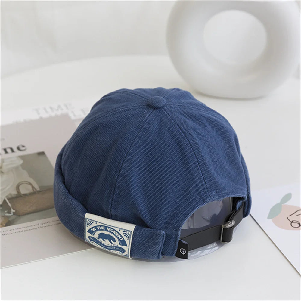 Unisex Corduroy Solid Color Brimless Caps for Men Women Streetwear Hip Hop Hats Retro Beanie Docker Caps Adjustable Dome Hats