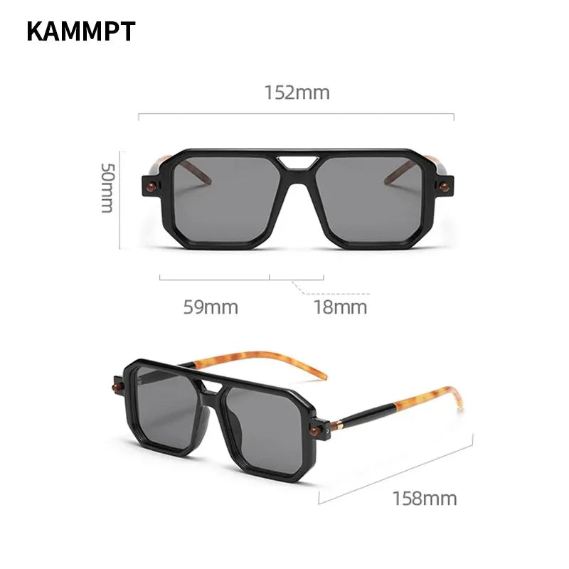 Trendy Design Double Bridge Sunglasses Women's Fashion Leopard Sun Glasses Popular Street Wear Shades Men's Shades UV400 Eyewear