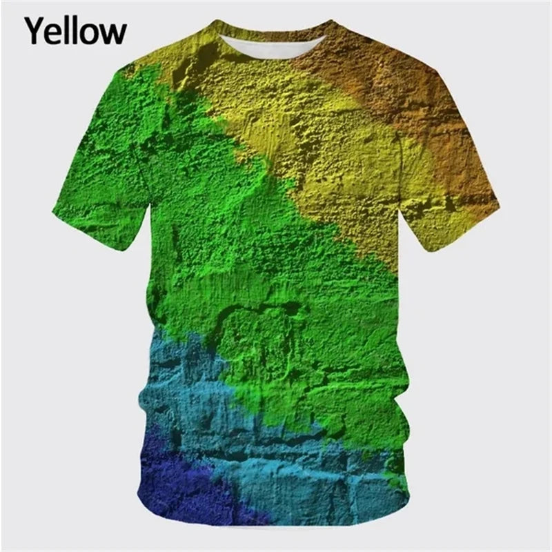 Graffiti Paint 3D Printed T-shirt Summer New Men's Fashion Splash Ink New Short-sleeved Top Cool T Shirt Streetwear Baggy Tees