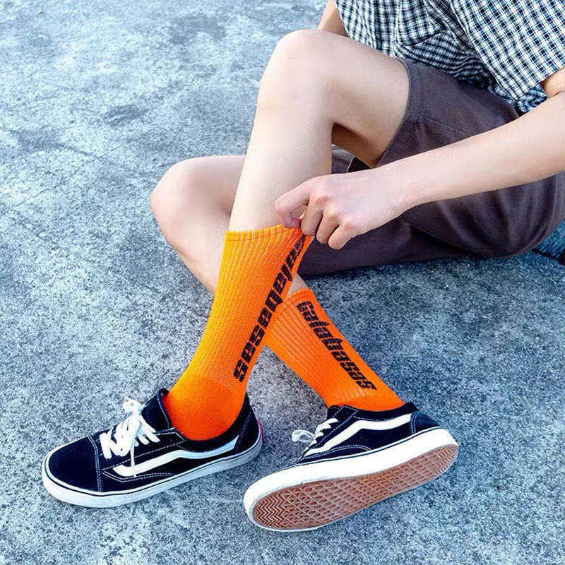 Streetwear Skateboard Harajuku CPFM Kanye West Socks Letter Coconut 350 Calabasas Rap Basketball Hip Hop Fashion Cotton Socks
