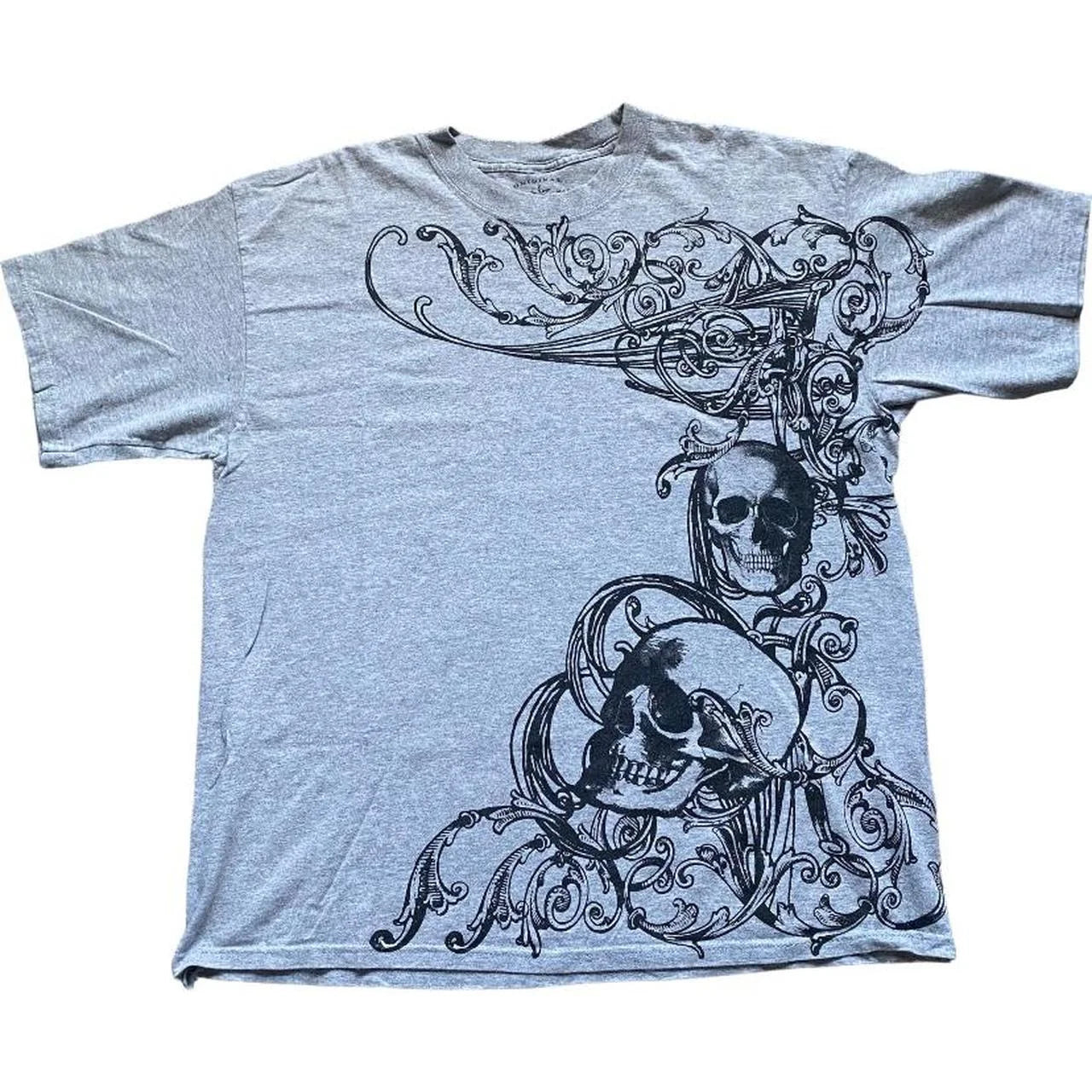 Hip Hop Multi-Element T-Shirt Mens American High Street Retro Loose Short-Sleeved Double-Sided Graffiti Printed Unisex Shirt