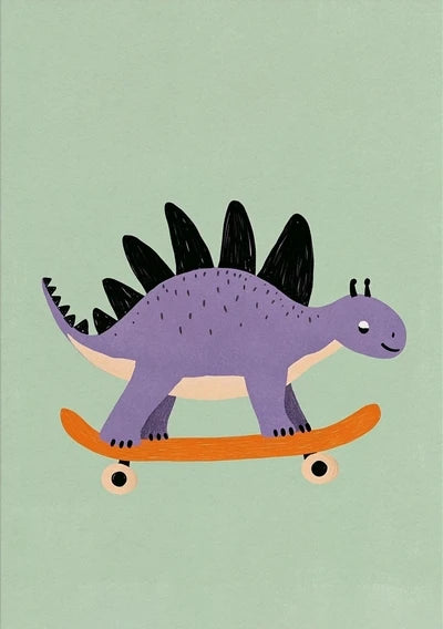 Funny Animals Rabbit Dog Bear Cat Lion Skateboard Posters Prints Crocodile Wall Art Canvas Nursery Pictures for Kids Room Decor