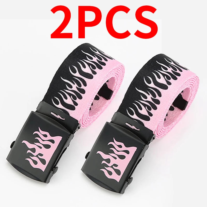 Punk Style Flame Belt - Trendy Hip-hop Street Bad Boy Personality Decoration Durable for Both Men and Women