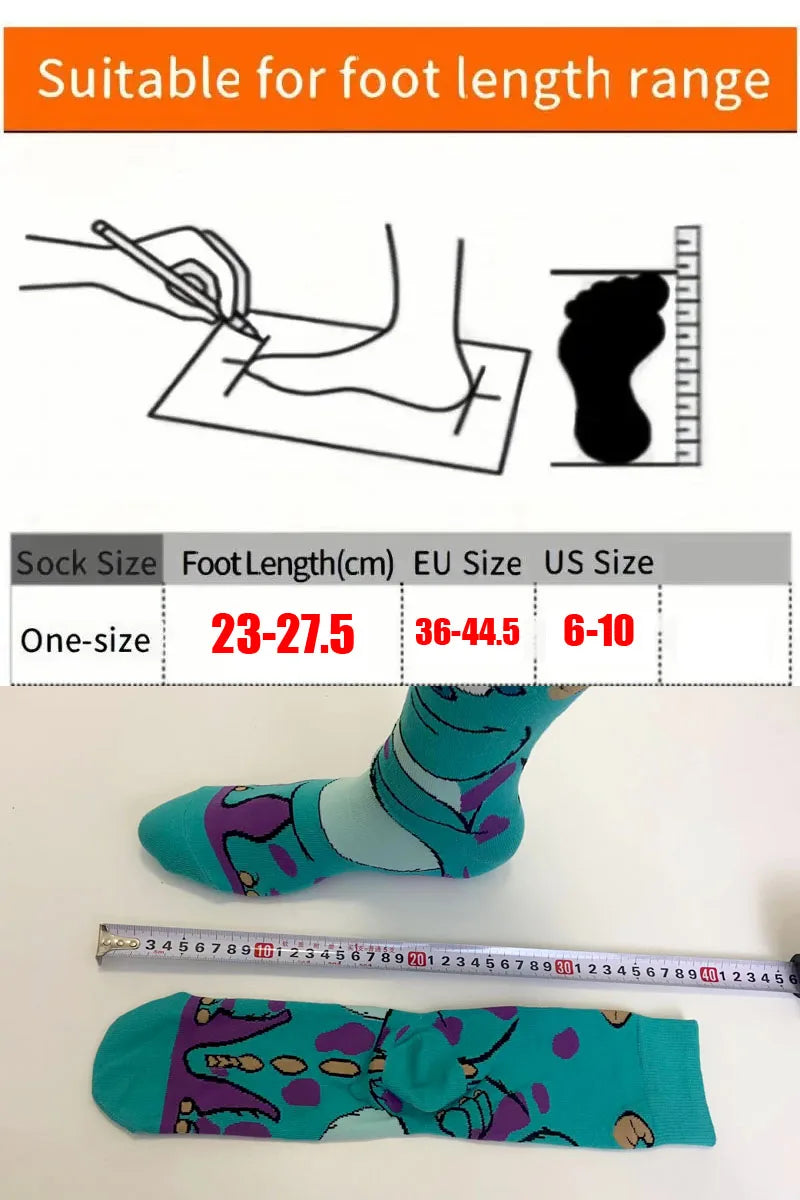 Hot Fashion Anime Women Socks Long Socks Knee-High Couples Cosplay Sock Personality Hip Hop Harajuku Men Funny Sock Size 36-44