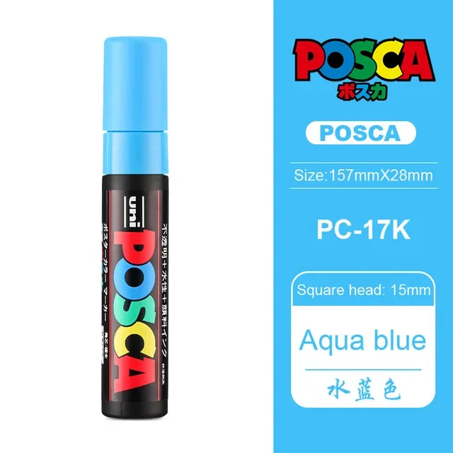 1pcs Japan UNI POSCA Marker PC-17K Graffiti Painting POP Poster Advertising Pen 15mm Water Based Big Head Pen Art Supplies