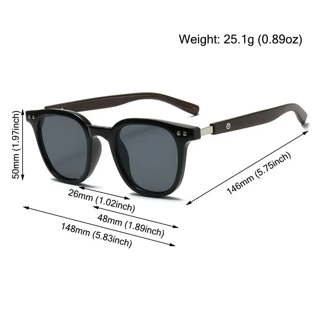 Trendy Retro Wood Grain Sunglasses - Polarized UV Protection for Men & Women, Perfect for Cycling & Outdoor Street Photography