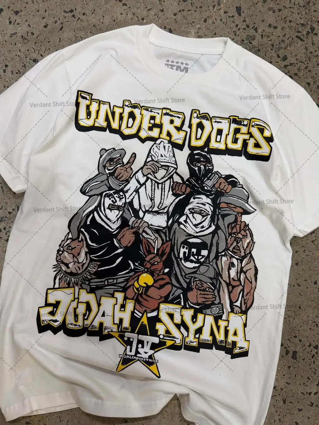 Streetwear style 100% cotton T-shirt with large print American-style street hip-hop fashion gang culture Short-sleeved men shirt