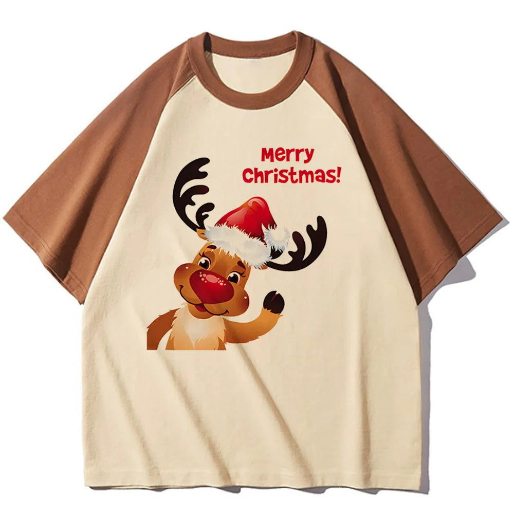 Christmas top tees teen Colorful Vintage aesthetic Grunge Y2k korean clothes tshirt hip hop Graphic harajuku Grunge Pop Culture