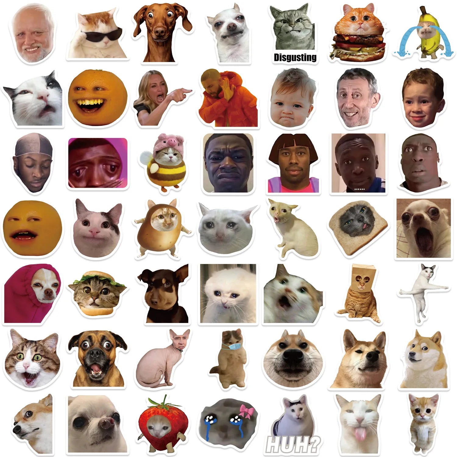 50PCS Funny Meme Graffiti Stickers Flakes For Cars Motorcycles Furniture Luggage Skateboards Lable