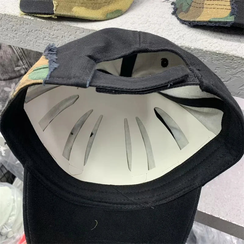 Niche American Heavy Industry 2025 New Flame Cap Letters Graffiti Hip Hop Trend Street Baseball Caps for Both Men and Women Hat