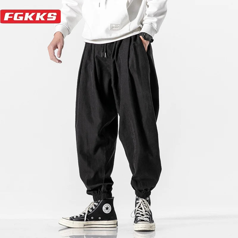 FGKKS 2024 Outdoor Casual Pants For Men Corset Fashion Trend Pants High Quality Design Hot Street Wear Casual Pants For Men