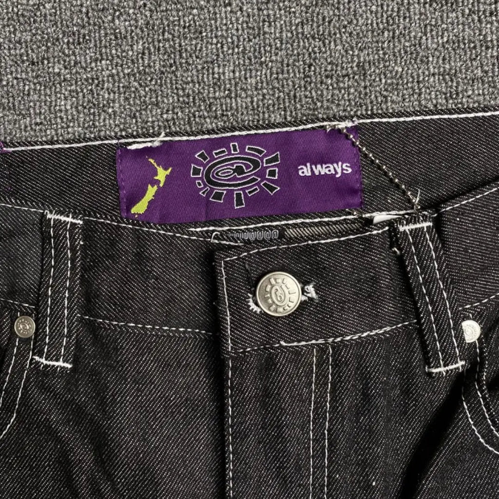 New Always Jeans High quality Printed Embroidery Straight Jeans Black Pants Men Jeans Printing Trend Street Wear AlwaysJeans Men