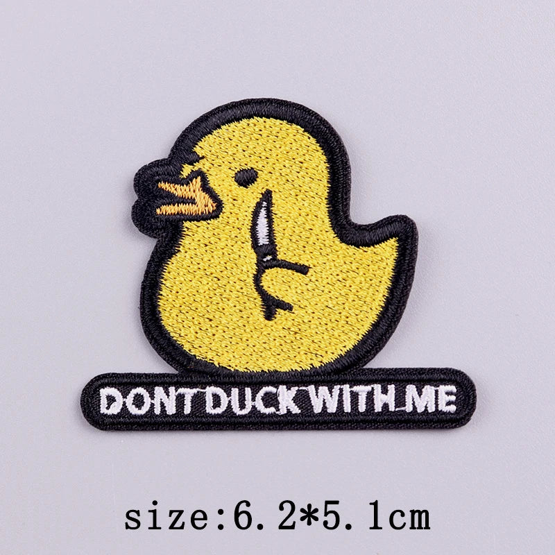 Little Yellow Duck Embroidery Patches For Clothing Hip Hop Animal Patch Iron On Patches On Clothes Fusible Patch Stickers Badges
