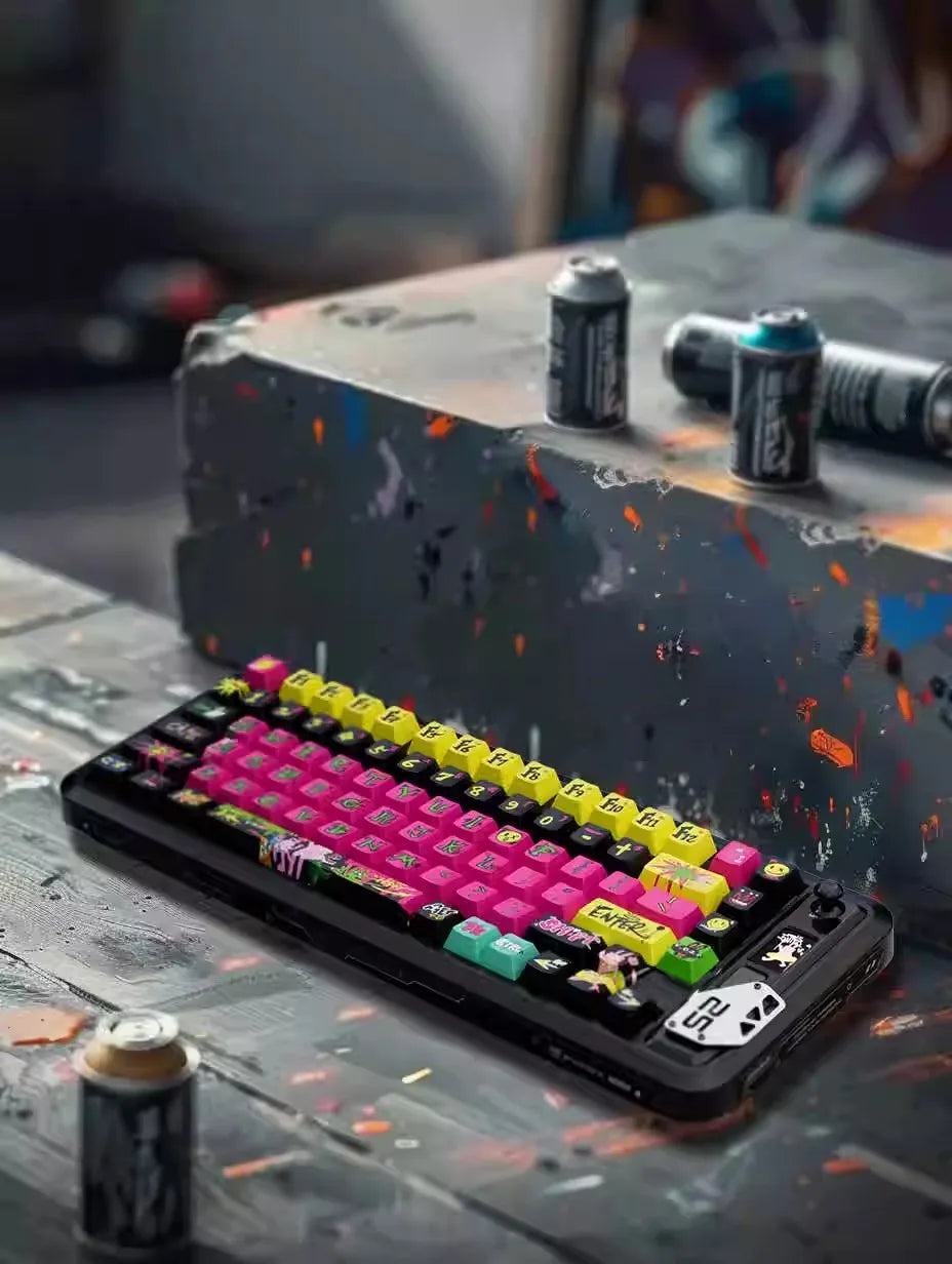 Graffiti Maniac Theme Keycaps - Sublimation Process PBT Material - Suitable For Art Lovers-Original Factory Height
