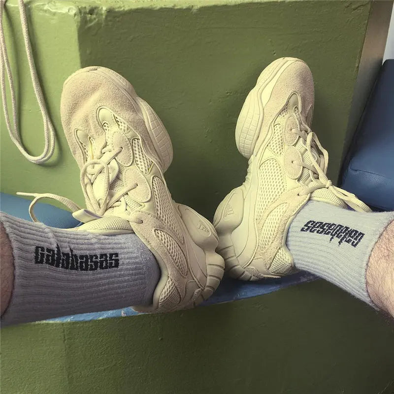 Streetwear Skateboard Harajuku CPFM Kanye West Socks Letter Coconut 350 Calabasas Rap Basketball Hip Hop Fashion Cotton Socks