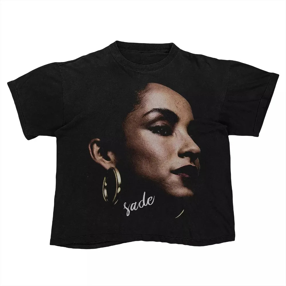 Vintage 90's Sade Adu Shirt Sade Rap Hip Hop 90 Unisex Tshirt S-4XL Graphic Short Sleeve Shirt Men Women Summer