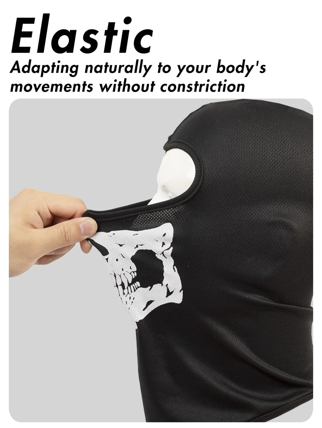 Musion Black Ghosts Balaclava Full Face Mask for Cosplay Motorcycle Cycling Outdoor Skateboard Hiking Skiing