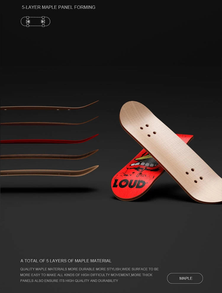 Wooden Professional Finger Skateboards DIY Toys Skate Park Tech Parts Deck Stunt Metal Bracket Bearing Wheel Tabletop Toys Gifts