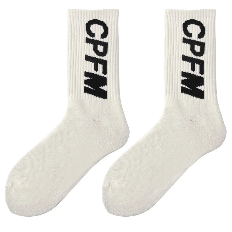 Streetwear Skateboard Harajuku CPFM Kanye West Socks Letter Coconut 350 Calabasas Rap Basketball Hip Hop Fashion Cotton Socks