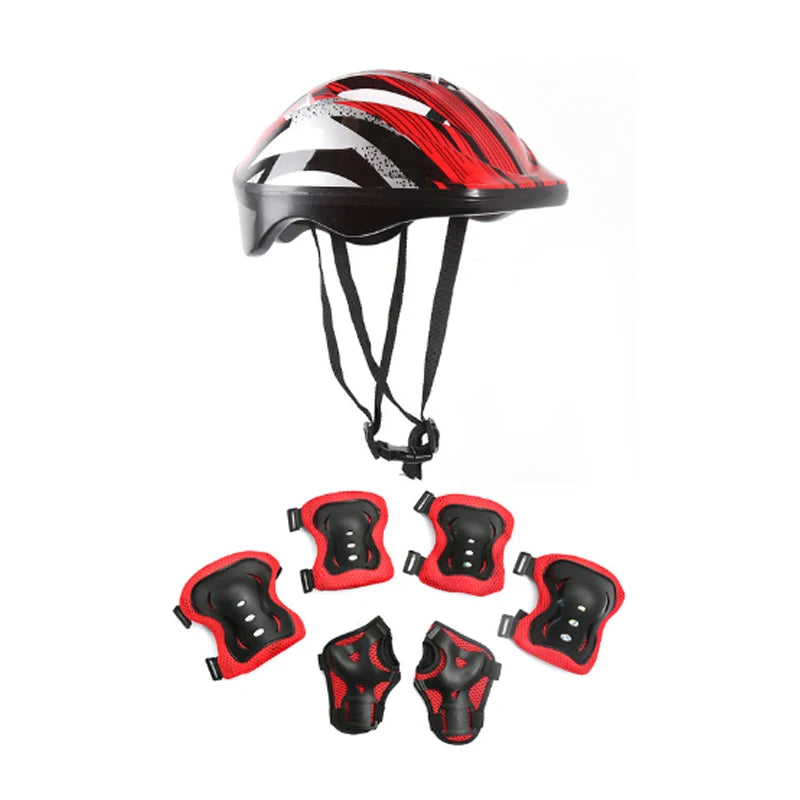 7Pcs/Set Kids Knee Pads and Elbow Pads Guards Protective Gear Set Safety Gear for Roller Skates Cycling Bike Skateboard Sports