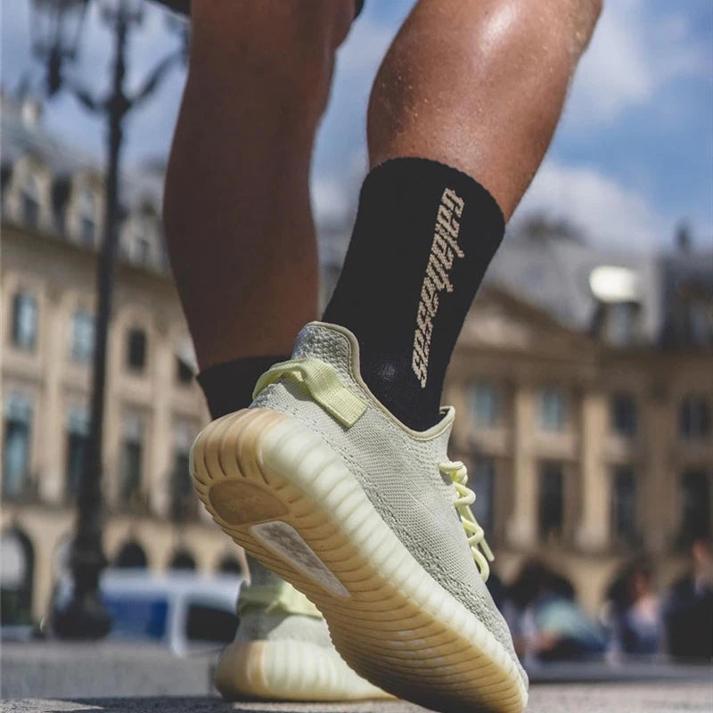 Streetwear Skateboard Harajuku CPFM Kanye West Socks Letter Coconut 350 Calabasas Rap Basketball Hip Hop Fashion Cotton Socks