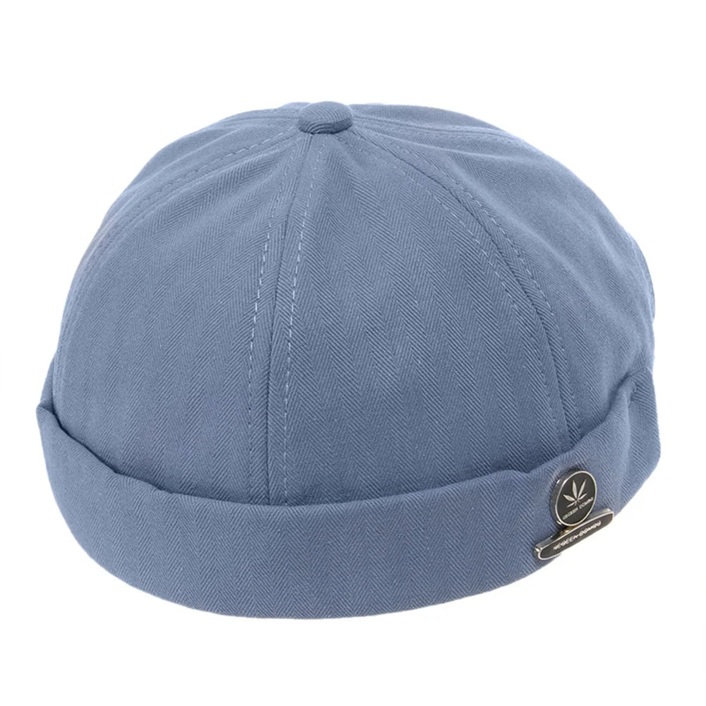 Unisex Corduroy Solid Color Brimless Caps for Men Women Streetwear Hip Hop Hats Retro Beanie Docker Caps Adjustable Dome Hats