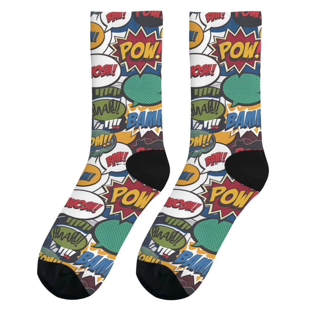 Fun street graffiti comic pop art socks men and women leisure outdoor sports socks hip hop happy personality crew socks gift