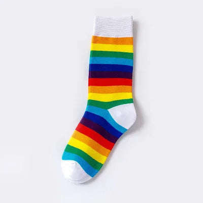 3 pairs of new rainbow socks, hip-hop socks, trendy street culture