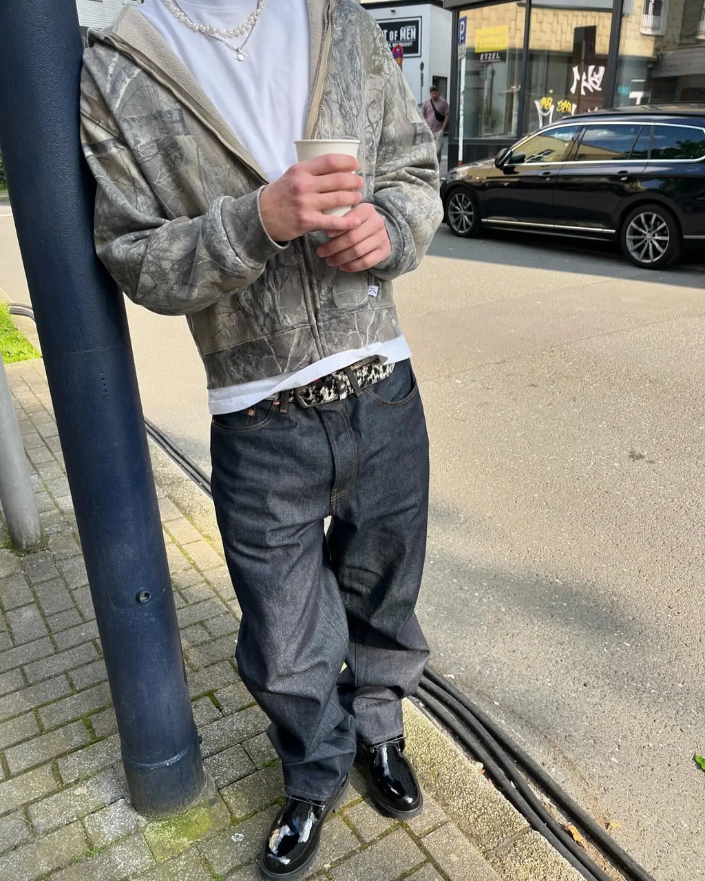 Y2K Retro zip up Hoodie Men Camouflage Pattern zipper Sweatshirt High Street Hip Hop Streetwear Oversized Unisex Camo Hoodie