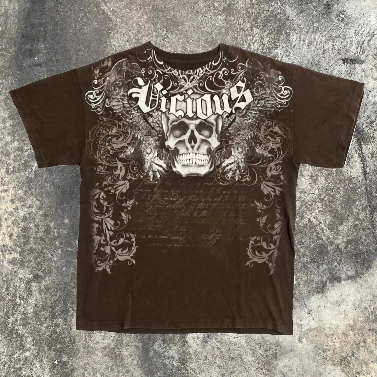 Hip Hop Multi-Element T-Shirt Mens American High Street Retro Loose Short-Sleeved Double-Sided Graffiti Printed Unisex Shirt