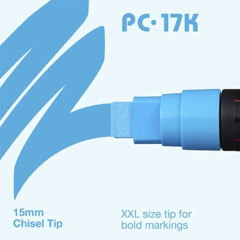 1pcs Japan UNI POSCA Marker PC-17K Graffiti Painting POP Poster Advertising Pen 15mm Water Based Big Head Pen Art Supplies