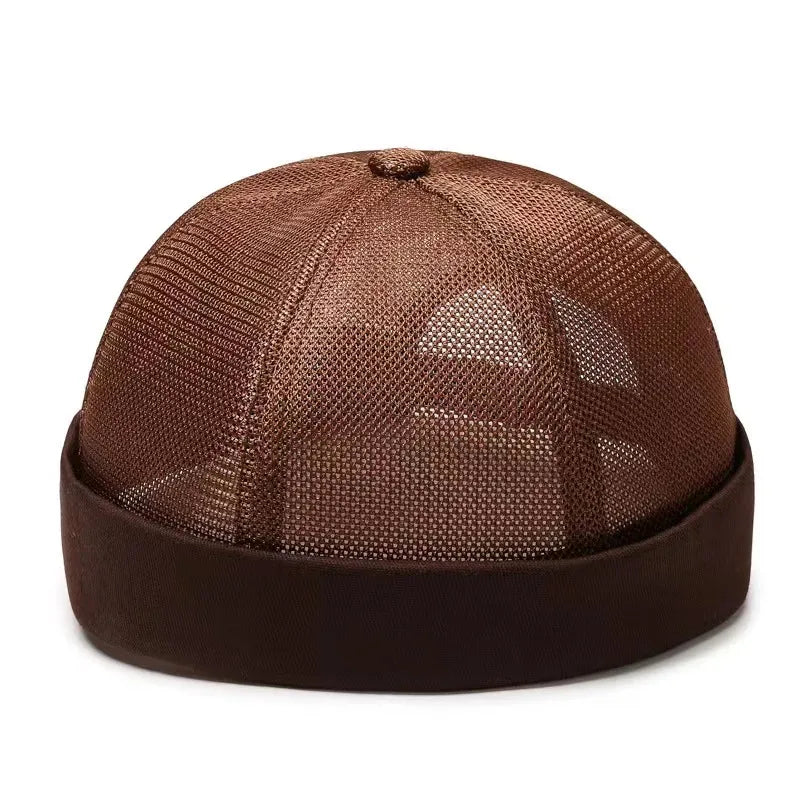 Same Style for Men and Women Hip-Hop Mesh Visor Cap Summer Breathable Rolled Brim Hat Sun Protection Sports Head Cover
