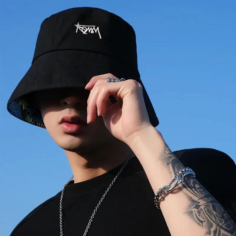 Big Head Size Fisherman Hat Male Reversible Hawaii Korean Spring Hats for Men Casual Panama Hat Bob Hip Hop Bucket Men Caps