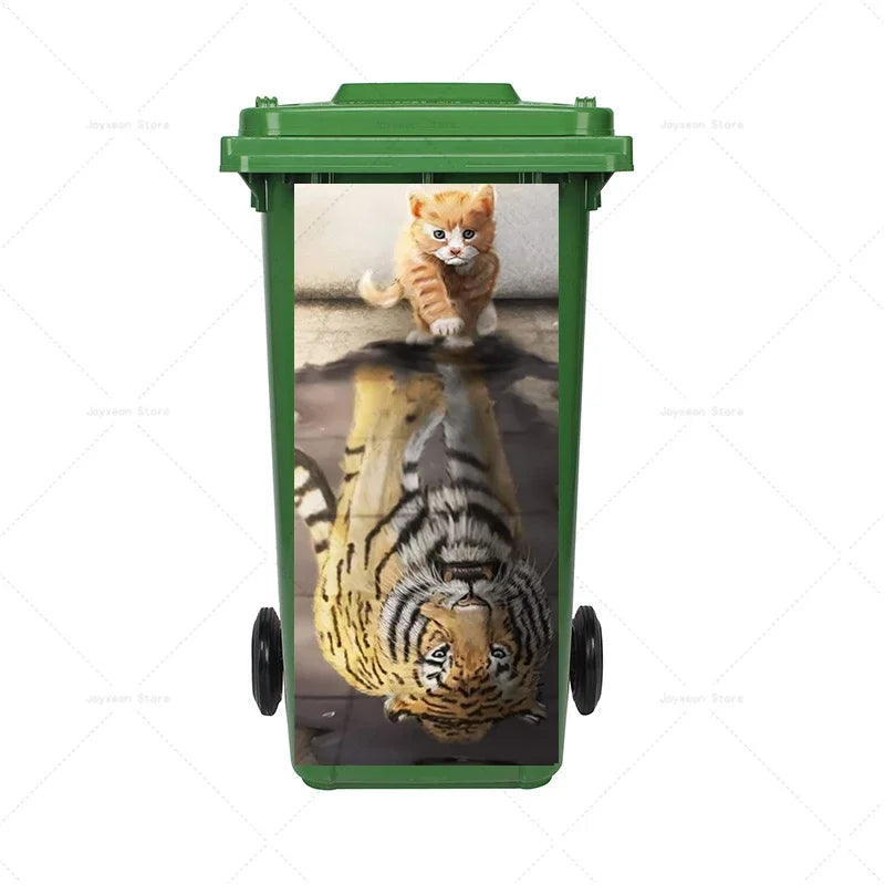 Art Graffiti Trash Can Sticker Kitchen Trash Can Waterproof Decoration Sticker Design Wallpaper Poster Cabinet Closet Stickers