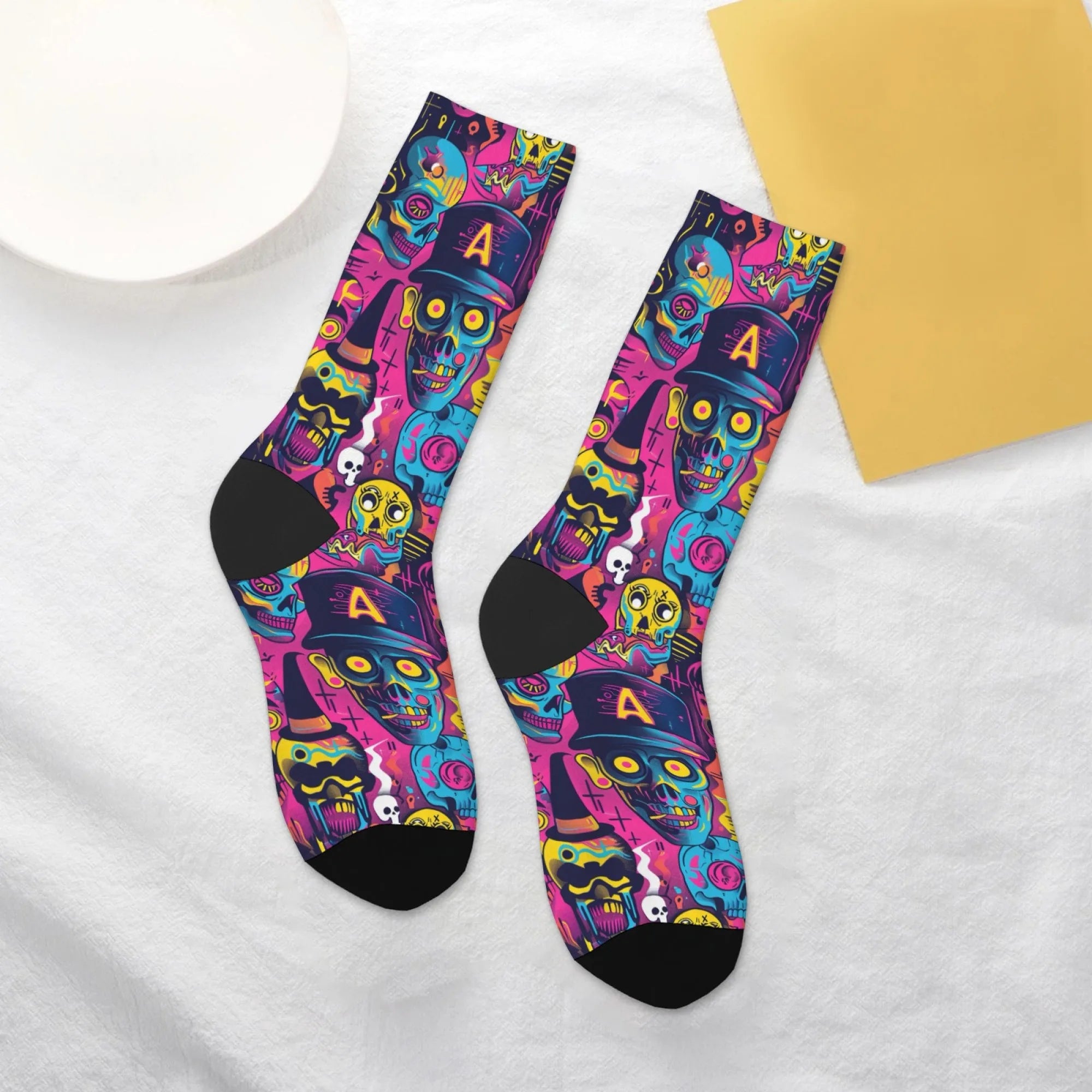 Punk rock rap skull happy socks unisex novelty hip hop harajuku compression socks gift comfortable breathable non-slip socks