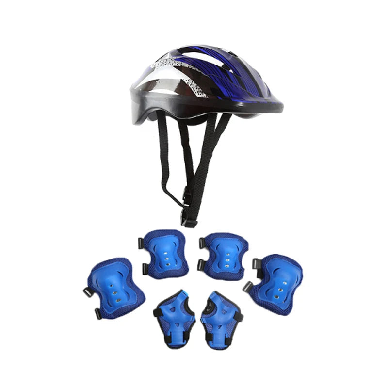 7Pcs/Set Kids Knee Pads and Elbow Pads Guards Protective Gear Set Safety Gear for Roller Skates Cycling Bike Skateboard Sports