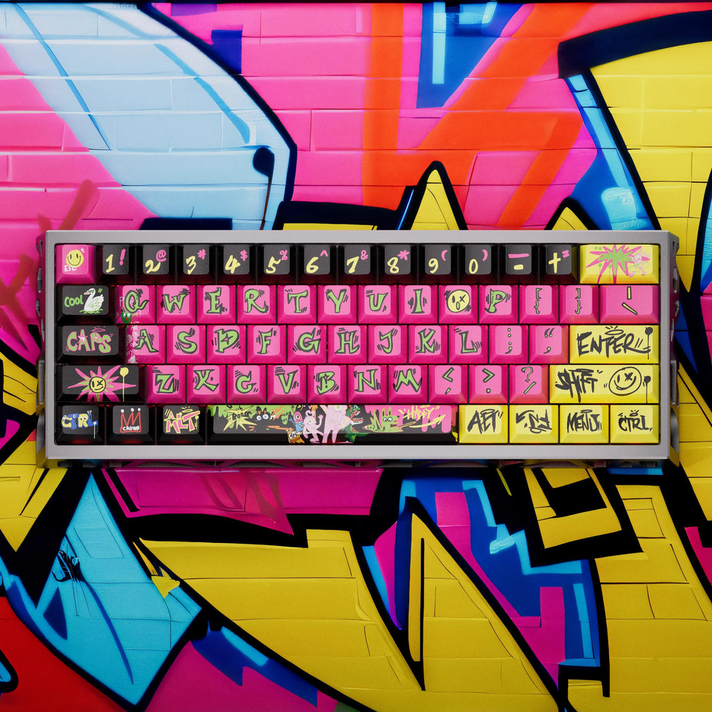 Graffiti Maniac Theme Keycaps - Sublimation Process PBT Material - Suitable For Art Lovers-Original Factory Height