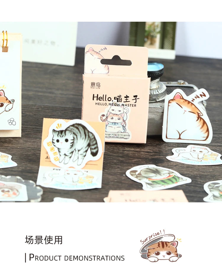 46pcs/Bag,Cat Stickers,Be for Suitcase Skateboard Luggage Laptop Phone Diy Sticke Decoration Stationery School Supplies Toys