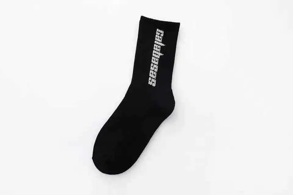 Streetwear Skateboard Harajuku CPFM Kanye West Socks Letter Coconut 350 Calabasas Rap Basketball Hip Hop Fashion Cotton Socks