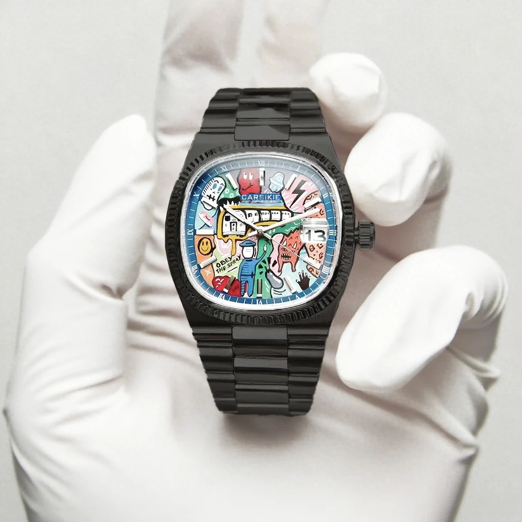 2025 New Square Men's Watch Abstract Art Dial Trendy Retro Niche Watch Luxury Gift Silver Black Gold Quartz Watch Street Style