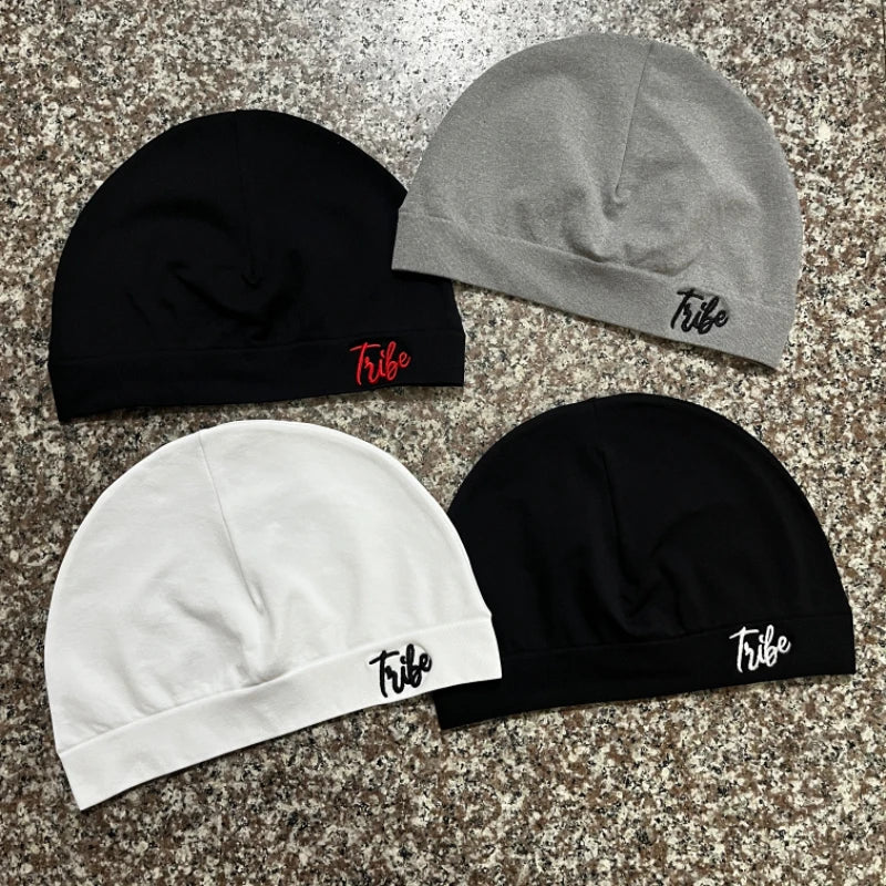 1pc Solid Color Street Style Nylon Skull Print Unisex Beanie Hat, Suitable For All Seasons, Sports & Casual Wear, Great Gift Ch