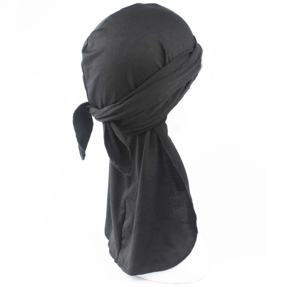 Fashion Du-rag Scarf Head Wrap Rap Band Tie Down Hat Outdoor Sports Bandanas Children Headwear For Hip Hop Hat Men Women