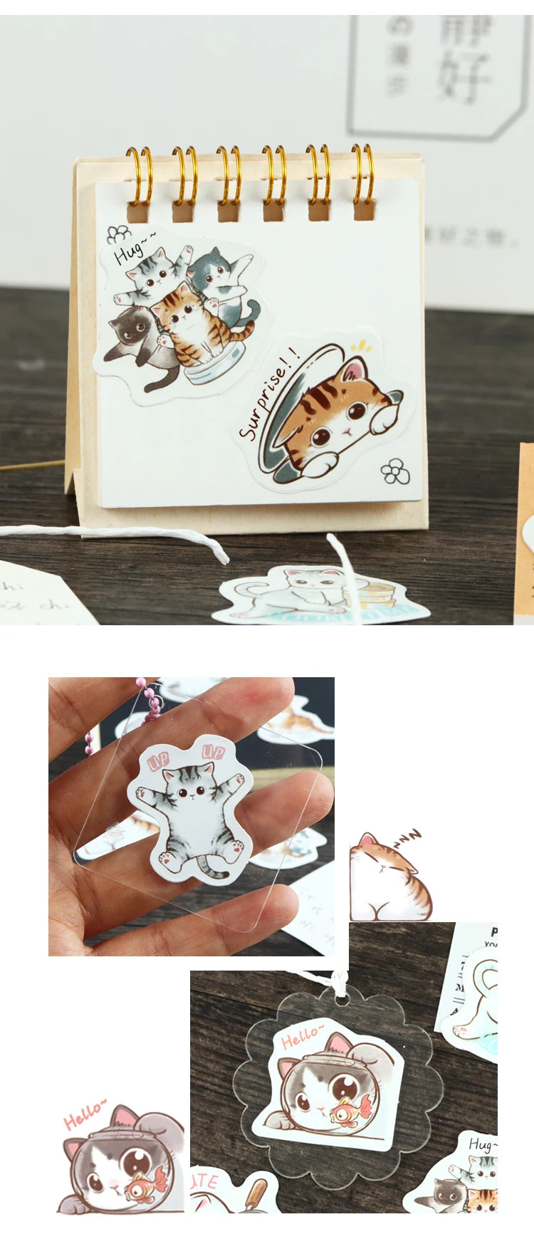 46pcs/Bag,Cat Stickers,Be for Suitcase Skateboard Luggage Laptop Phone Diy Sticke Decoration Stationery School Supplies Toys