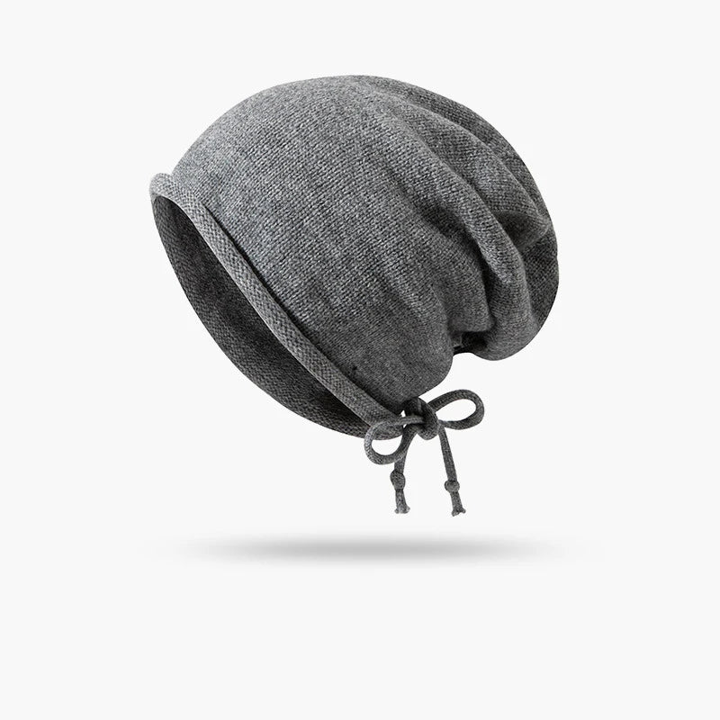 Autumn Winter Drawstring Adjustable Knit Hat Fashion Retro Street Wear Accessories Gift For Girlfriend Windproof Cold Proof Warm